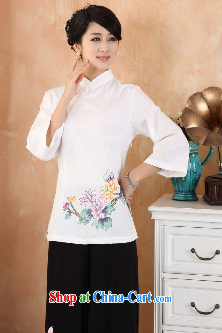 Jessup, 2015 spring and summer new cotton the larger Chinese female improved Han-hand painted dresses T-shirt shirt Chinese M 2380 - 2 white XXXL pictures, price, brand platters! Elections are good character, the national distribution, so why buy now enjoy more preferential! Health