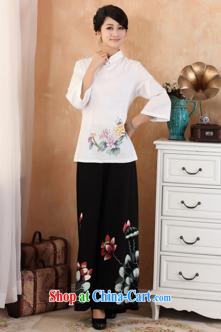 Jessup, 2015 spring and summer new cotton the larger Chinese female improved Han-hand painted dresses T-shirt shirt Chinese M 2380 - 2 white XXXL pictures, price, brand platters! Elections are good character, the national distribution, so why buy now enjoy more preferential! Health