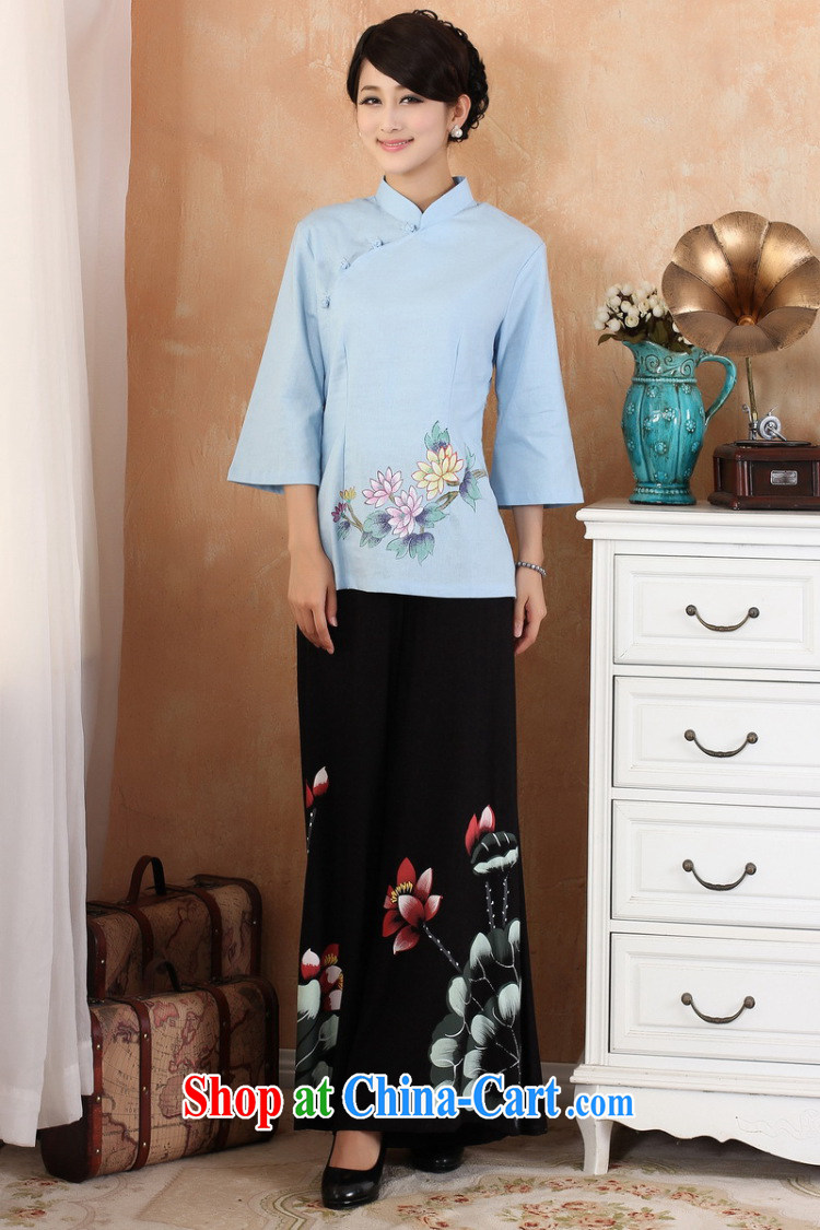Jessup, 2015 spring and summer new cotton the larger Chinese female improved Han-hand painted dresses T-shirt shirt Chinese M 2380 purple XXXL pictures, price, brand platters! Elections are good character, the national distribution, so why buy now enjoy more preferential! Health