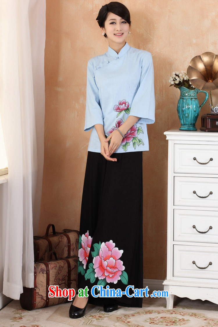 Jessup, 2015 spring and summer new cotton the larger Chinese female improved Han-hand painted dresses T-shirt shirt Chinese M 2381 purple XXXL pictures, price, brand platters! Elections are good character, the national distribution, so why buy now enjoy more preferential! Health