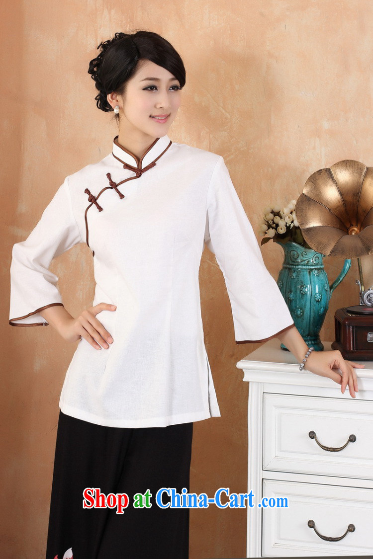 Jessup, 2015 spring and summer new cotton the larger Chinese female improved Han-hand painted dresses T-shirt shirt Tang women M 2382 white L pictures, price, brand platters! Elections are good character, the national distribution, so why buy now enjoy more preferential! Health