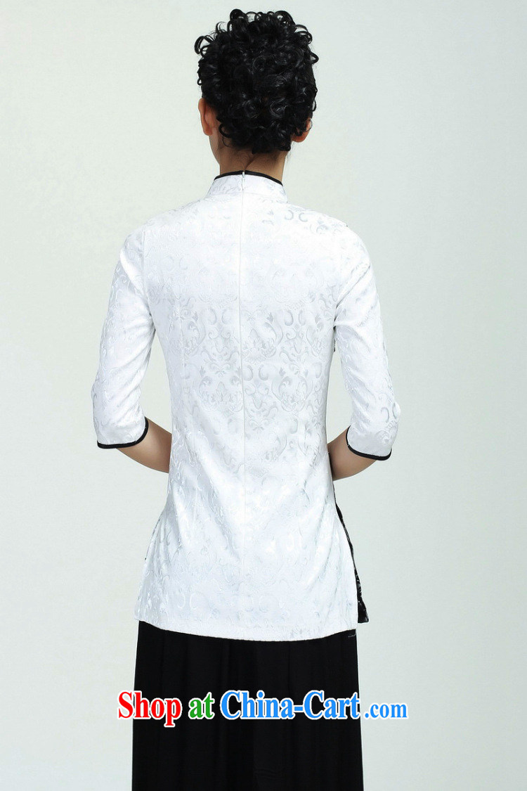 Jessup, 2015 spring and summer new, small, mighty, Chinese female improved lace stitching qipao T-shirt shirt Chinese M 2371 white XXL pictures, price, brand platters! Elections are good character, the national distribution, so why buy now enjoy more preferential! Health