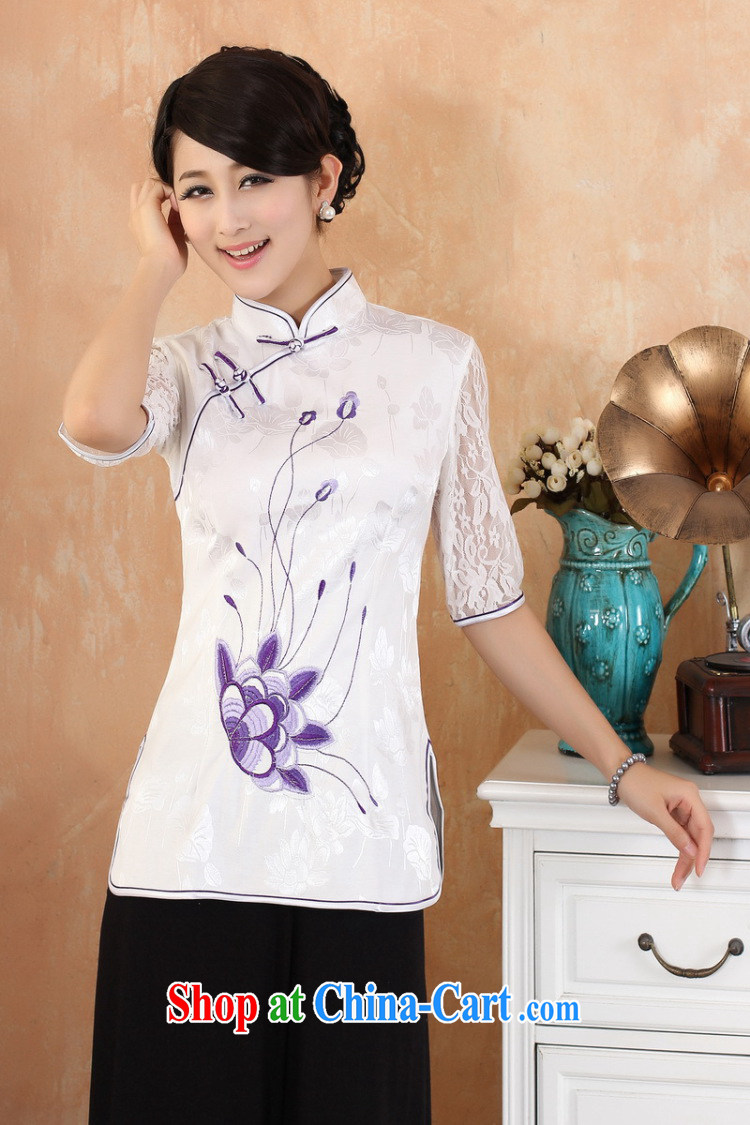 Cheng Kejie, Wiesbaden, 2015 spring and summer new Chinese manual for embroidery lace cuff large, female improved cheongsam shirt shirt Chinese M 2339 purple XXXL pictures, price, brand platters! Elections are good character, the national distribution, so why buy now enjoy more preferential! Health