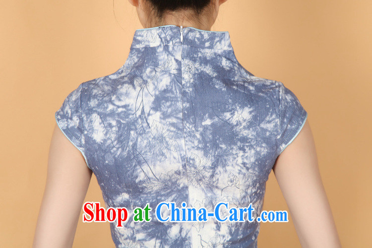 Jessup, 2015 spring and summer dress retro improved embroidered hand-tie short-sleeve and collar dress qipao gown M 2345 3 cowboy blue XL pictures, price, brand platters! Elections are good character, the national distribution, so why buy now enjoy more preferential! Health