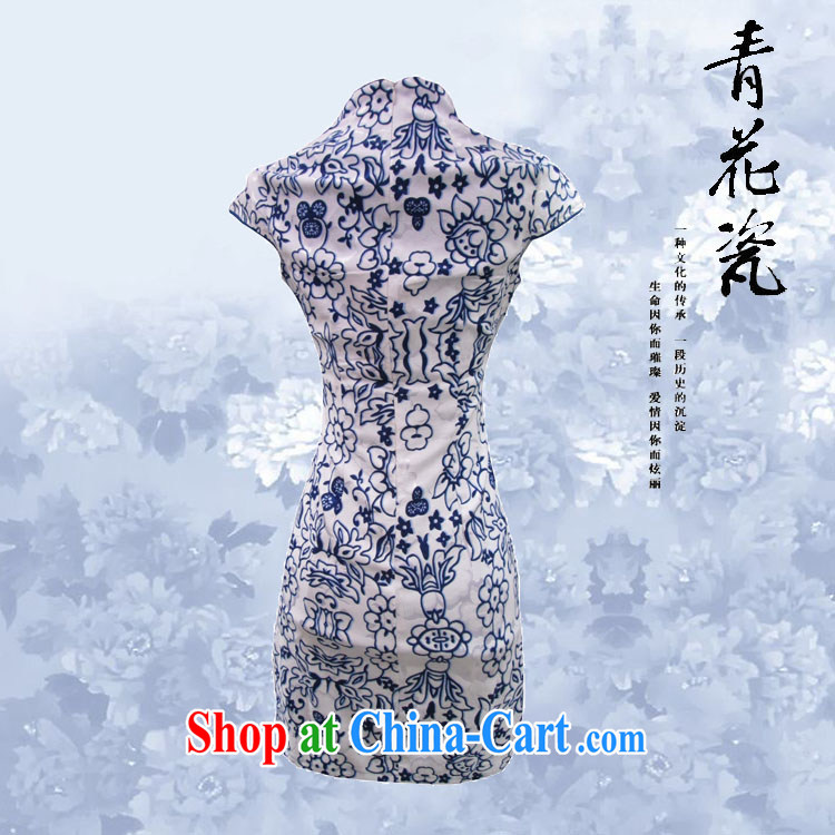 2014 summer new daily retro dynasty blue and white porcelain cheongsam stylish improved elegance cheongsam dress cheongsam blue and white porcelain XL pictures, price, brand platters! Elections are good character, the national distribution, so why buy now enjoy more preferential! Health