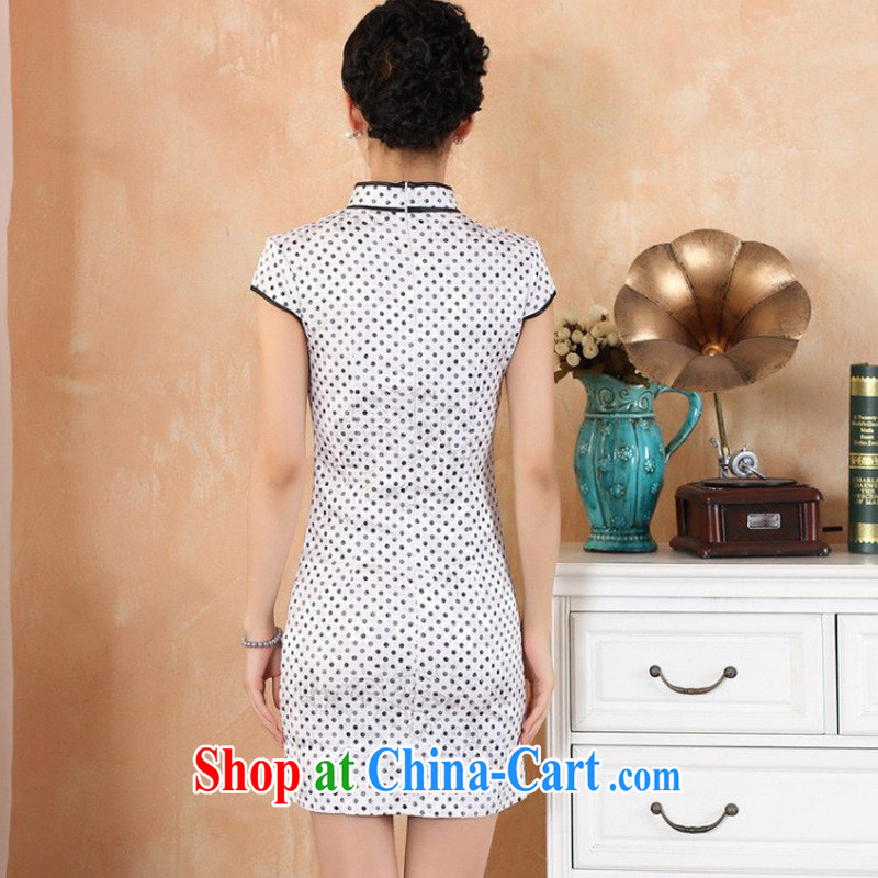 Cheng Kejie, Wiesbaden, 2015 spring and summer women's clothing new, improved retro embroidered hand tie beauty dresses cheongsam girls M 2347 white M, Jessup, and shopping on the Internet