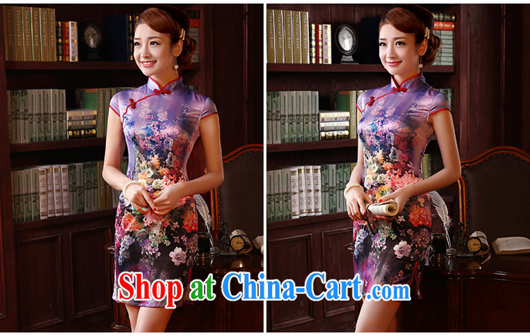 Morning, dresses new 2014 summer retro short-sleeved improved stylish sauna silk silk Chinese qipao dress green 155/S pictures, price, brand platters! Elections are good character, the national distribution, so why buy now enjoy more preferential! Health