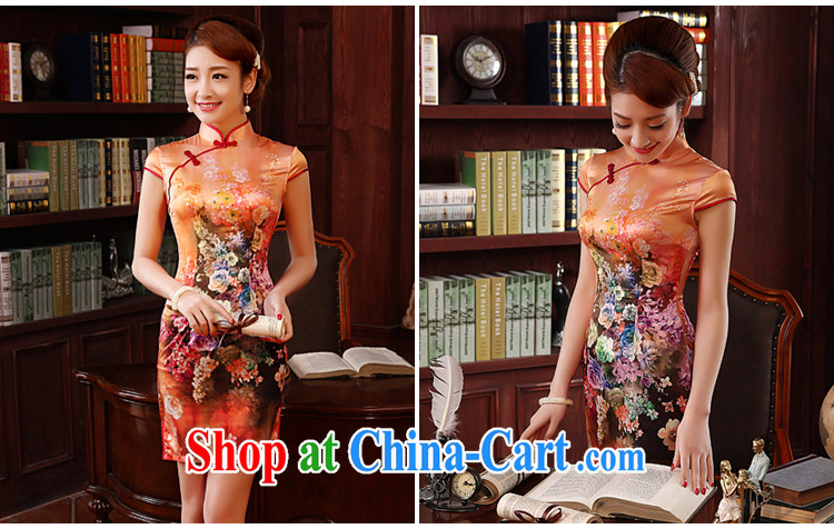 Morning, dresses new 2014 summer retro short-sleeved improved stylish sauna silk silk Chinese qipao dress green 155/S pictures, price, brand platters! Elections are good character, the national distribution, so why buy now enjoy more preferential! Health