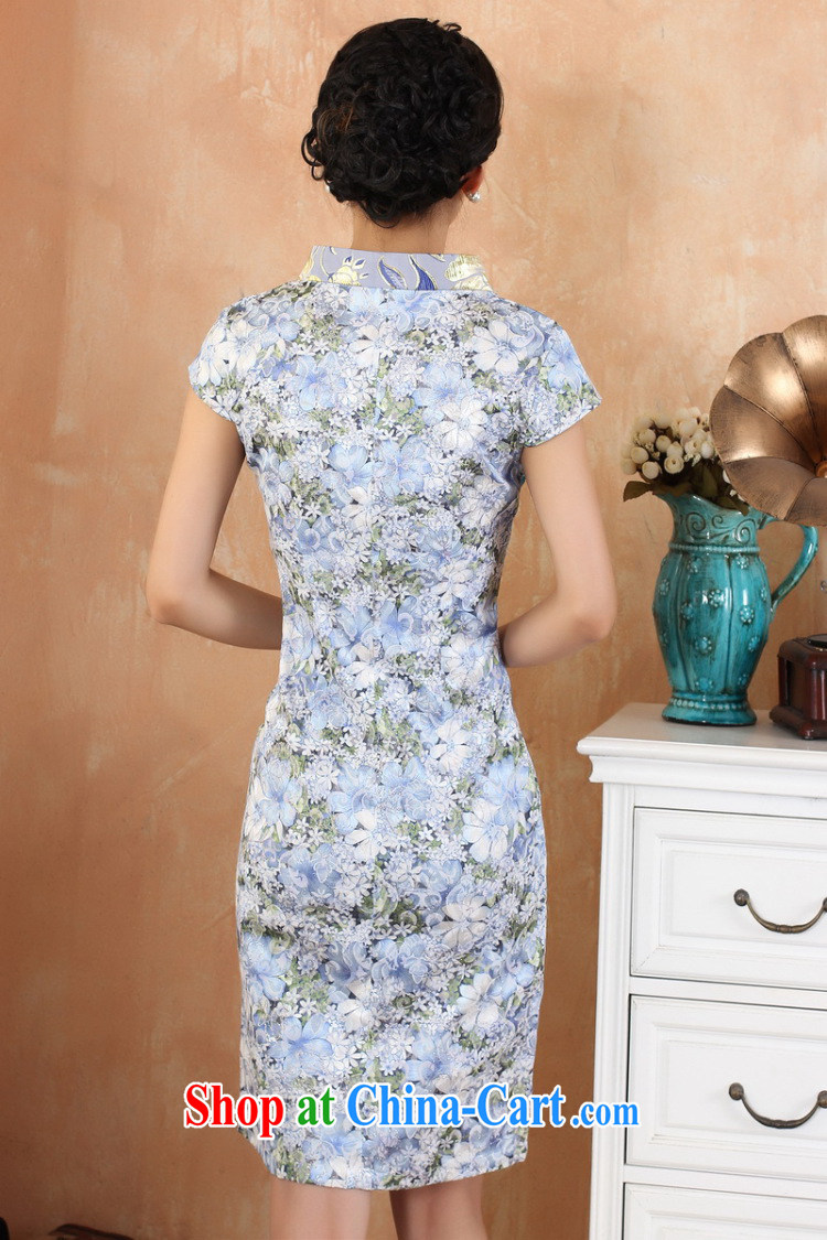 Jessup, 2015 spring and summer new lady elegant refined lace stamp stitching V collar short-sleeved dresses dresses female M 2209 blue L pictures, price, brand platters! Elections are good character, the national distribution, so why buy now enjoy more preferential! Health