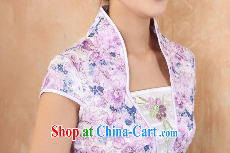 Jessup, 2015 spring and summer dress new retro stamp duty, for manual for short-sleeved dresses female Chinese qipao M 2333 purple XXL pictures, price, brand platters! Elections are good character, the national distribution, so why buy now enjoy more preferential! Health