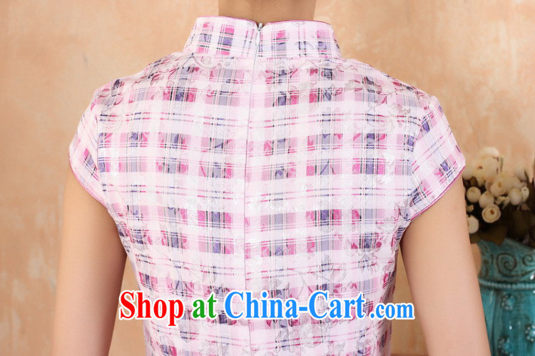 Jessup, 2015 spring and summer dress new retro improved grid stamp small V manually for withholding dresses female Chinese qipao M 2335 figure XXL pictures, price, brand platters! Elections are good character, the national distribution, so why buy now enjoy more preferential! Health
