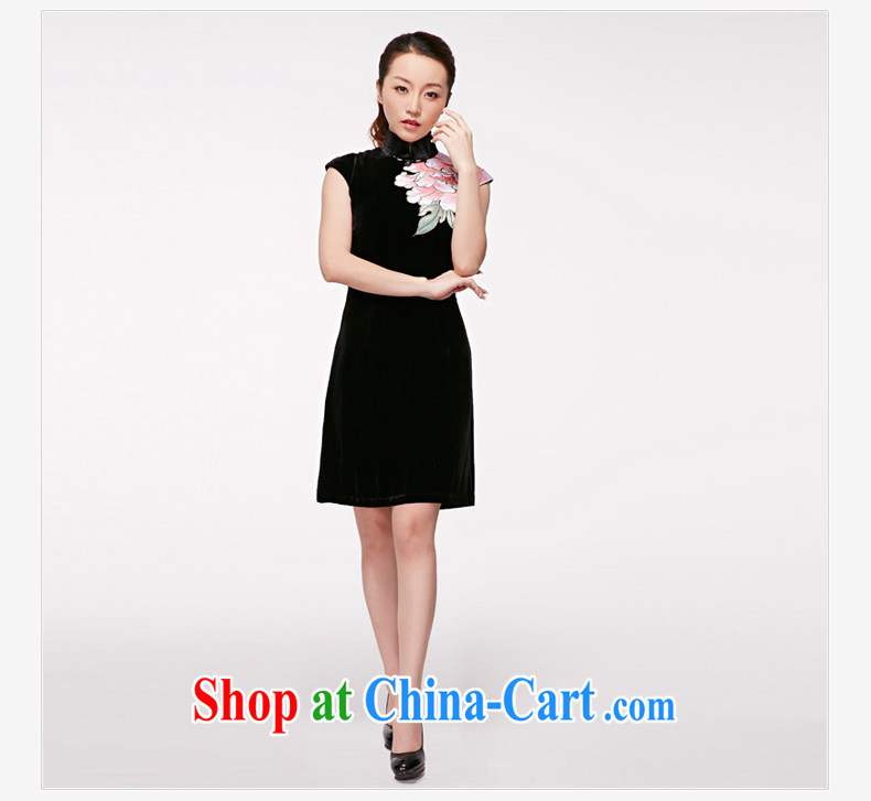 Wood is really the 2015 spring and summer new Chinese silk dress black velvet embroidered improved cheongsam dress style dresses 11,434 16 purple XXXL pictures, price, brand platters! Elections are good character, the national distribution, so why buy now enjoy more preferential! Health