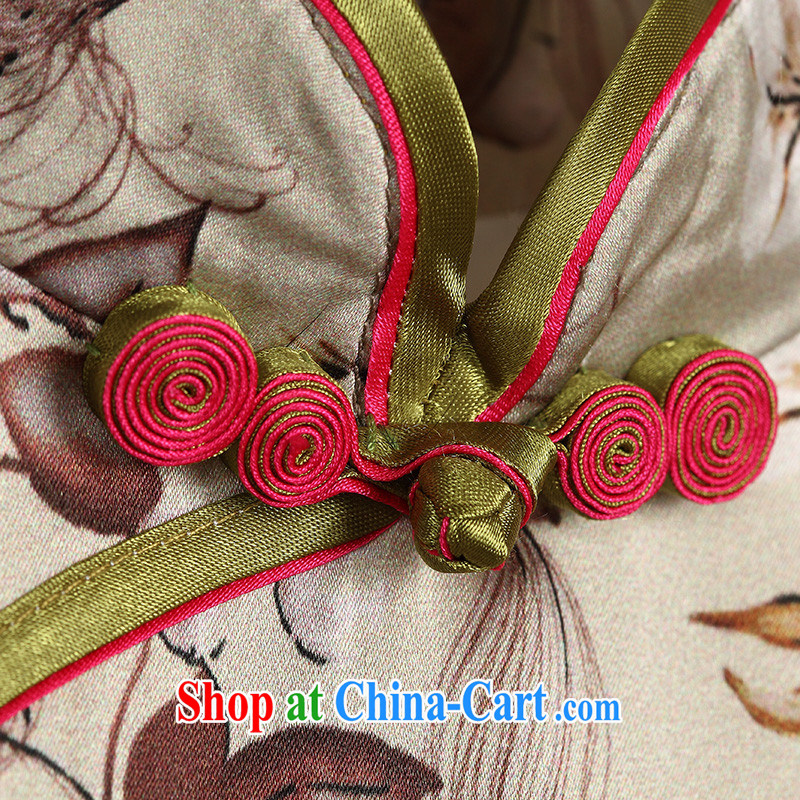 The CYD HO Kwun Tong' debris * 2014 summer floral Silk Cheongsam sauna silk dress retro cheongsam dress QD 4138 XXL suit, Su-koon Tang, and shopping on the Internet