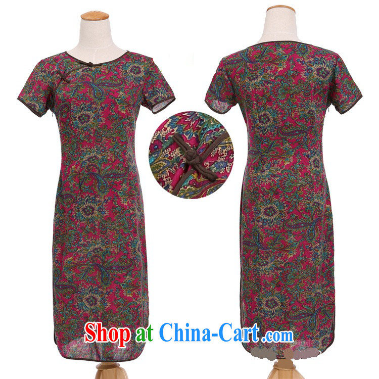 Jessup, 2015 spring and summer China wind improved female cotton the round-collar short-sleeve manual deduction in linen long cheongsam dress female QP 490 bright future round-collar XXL pictures, price, brand platters! Elections are good character, the national distribution, so why buy now enjoy more preferential! Health
