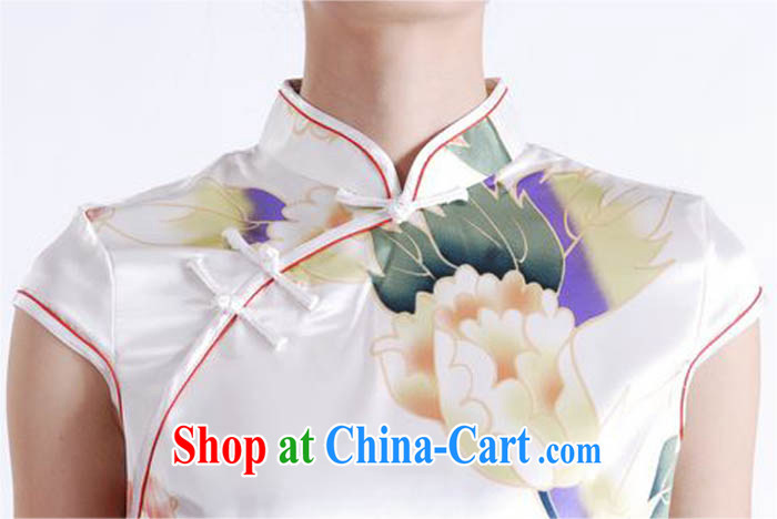 Ko Yo Mephidross 2015 colorful Stylish retro high-end rayon ramp ends, short-sleeved video thin large Peony stamp-'s improved cheongsam D 0157 white 175/2 XL pictures, price, brand platters! Elections are good character, the national distribution, so why buy now enjoy more preferential! Health