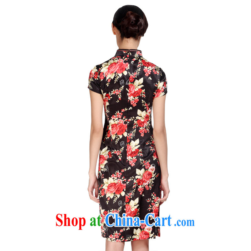 Wood is really the MOZEN 2015 spring and summer new stamp duty, for short cheongsam dress dresses package mail 01,088 01 black M safflower, wood really has, online shopping