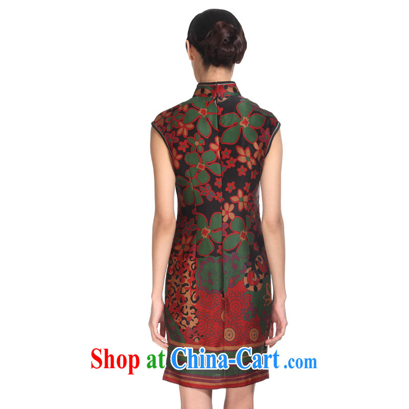 Wood is really the Chinese Tang with improved cheongsam dress summer 2015 New Silk Cheongsam dress female 11,571 14 green XXXL, wood really has, shopping on the Internet