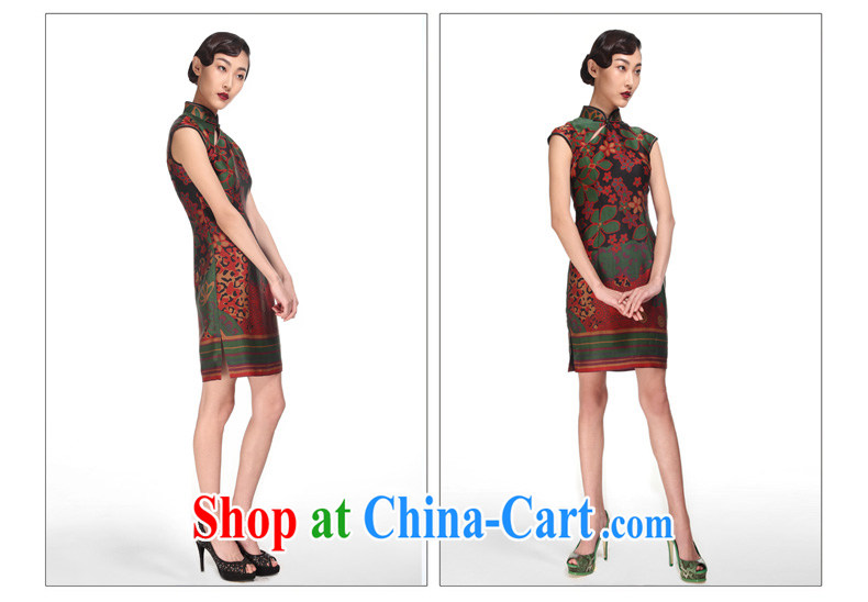 Wood is really the Chinese Tang with improved cheongsam dress summer 2015 New Silk Cheongsam dress female 11,571 14 green XXXL pictures, price, brand platters! Elections are good character, the national distribution, so why buy now enjoy more preferential! Health