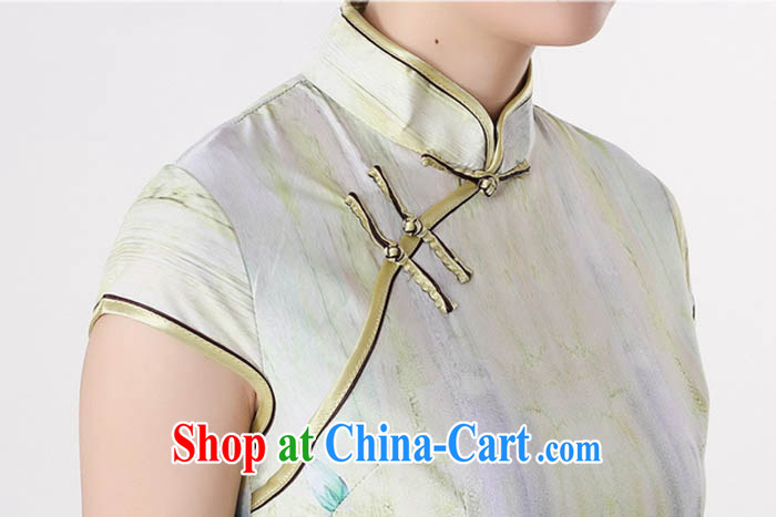 Summer 2015 new stylish new high celing is tight, short-sleeved Low Power's improved explosive graphics waist Lotus short cheongsam D 0193 Green lotus 175/2 XL pictures, price, brand platters! Elections are good character, the national distribution, so why buy now enjoy more preferential! Health