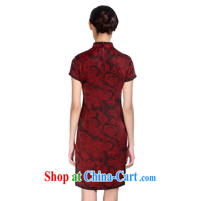 Wood is really the women summer 2015 New Silk Cheongsam dress silk floral dress with her mother dress 11,593 04 dark L, wood really has, on-line shopping