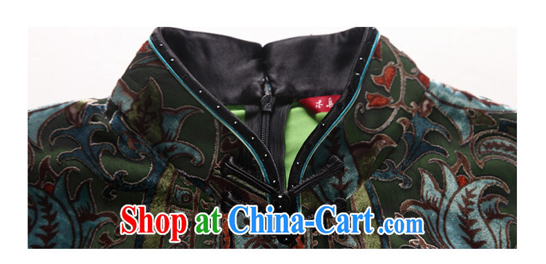 Wood is really the 2015 spring and summer new, improved cheongsam silk short dress Chinese elegant dress package mail 21,916 14 dark green XXXL pictures, price, brand platters! Elections are good character, the national distribution, so why buy now enjoy more preferential! Health