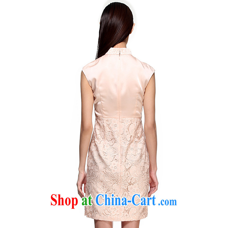 Wood is really the 2015 spring and summer new lace girls dress stitching Openwork improved cheongsam dress 21,952 03 cream and white XXXL, wood really has, on-line shopping