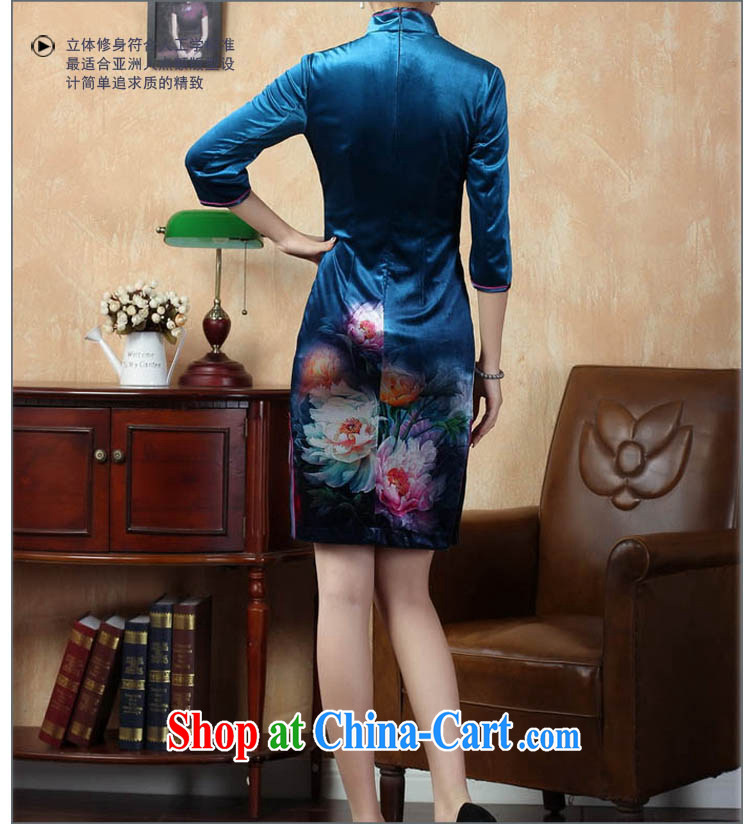 Ko Yo vines into colorful 2015 summer new retro 7 sub-cuff improved stamp duty stretch the velvet cheongsam dress Chinese-short cheongsam dress TD 0009 royal blue 175/2 XL pictures, price, brand platters! Elections are good character, the national distribution, so why buy now enjoy more preferential! Health