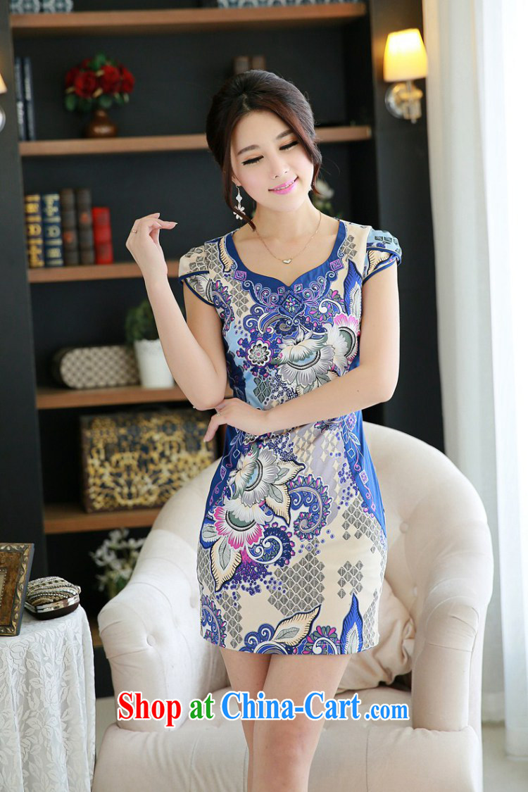 QueensMakings 2015 summer dresses girls improved embroidery retro short stylish cheongsam dress QM 14 076 fancy XL pictures, price, brand platters! Elections are good character, the national distribution, so why buy now enjoy more preferential! Health