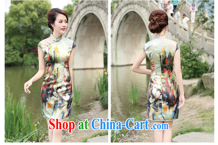 Kam-world, Sheung Shui Yue stamp flowers improved emulation Silk Cheongsam dress beauty and stylish lady mother with her dress summer retro women marry the code the pink M pictures, price, brand platters! Elections are good character, the national distribution, so why buy now enjoy more preferential! Health