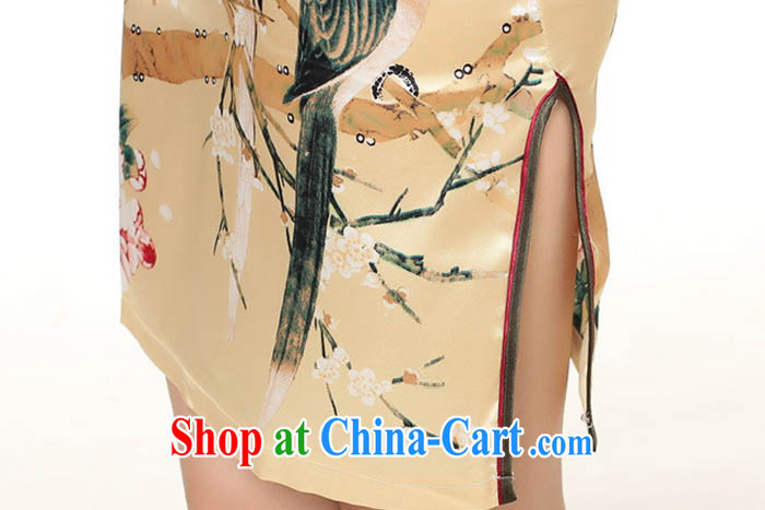 Summer 2015 new stylish new high celing is tight, for cultivating short-sleeved beige flower water ink printing and dyeing robes D 0197 gold 165/L pictures, price, brand platters! Elections are good character, the national distribution, so why buy now enjoy more preferential! Health