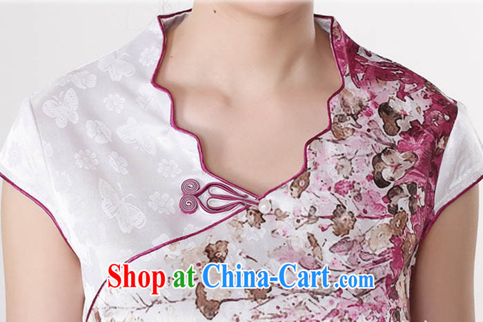 2015 spring and summer new stylish new pure cotton is a flap V collar short-sleeved standard spray dyeing antique flower cheongsam D 0219 red stamp 175/2 XL pictures, price, brand platters! Elections are good character, the national distribution, so why buy now enjoy more preferential! Health