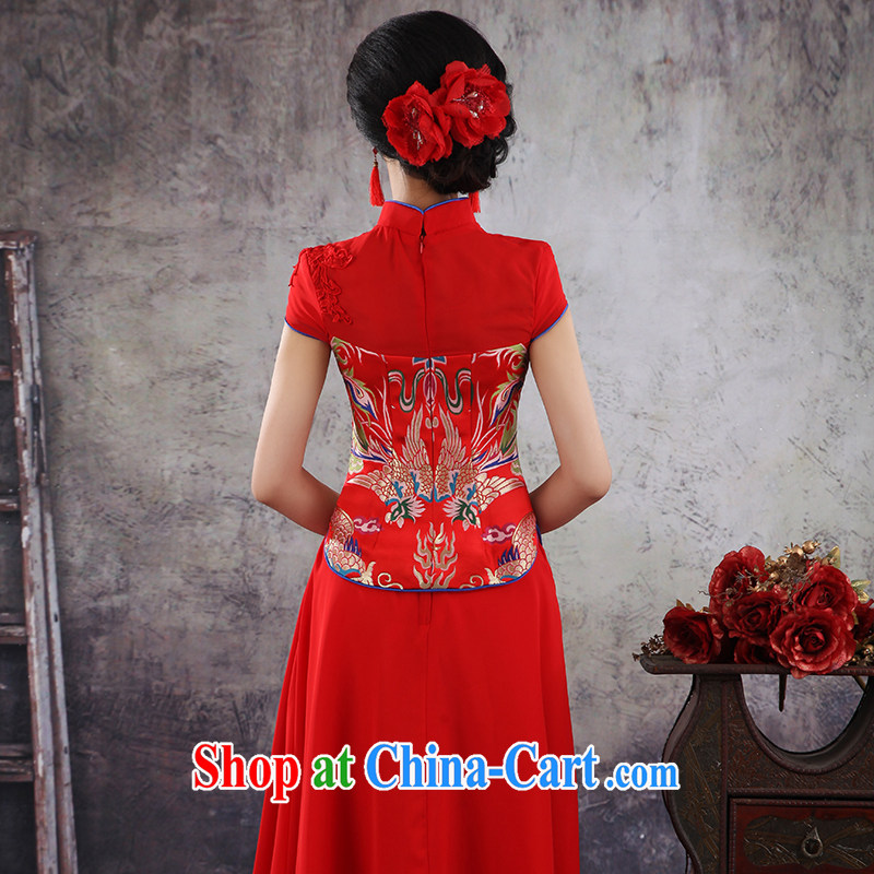 There is a bride's 2014 summer, new dresses marriage Chinese short-sleeved Phoenix - Use improved red dress bridal toast serving QP - 369 short-sleeved made no return, no embroidery bridal, and shopping on the Internet