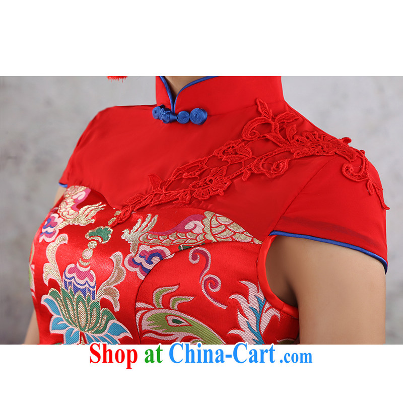 There is a bride's 2014 summer, new dresses marriage Chinese short-sleeved Phoenix - Use improved red dress bridal toast serving QP - 369 short-sleeved made no return, no embroidery bridal, and shopping on the Internet