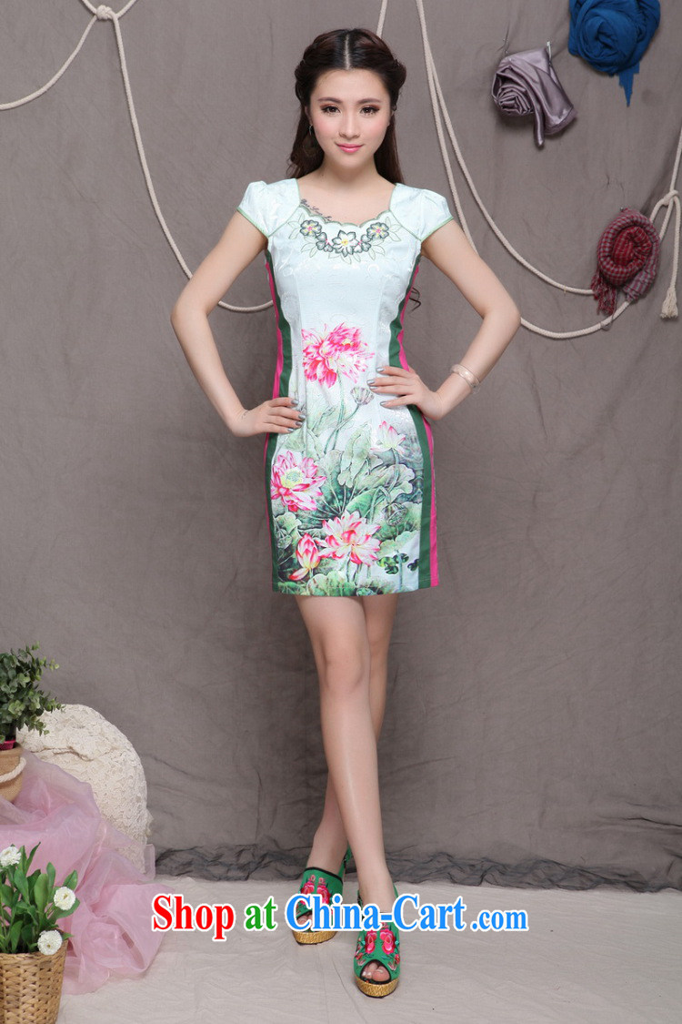 China wind and stylish Ethnic Wind female fine improved cheongsam dress style dresses ZMY 9909 Map Color XXL pictures, price, brand platters! Elections are good character, the national distribution, so why buy now enjoy more preferential! Health