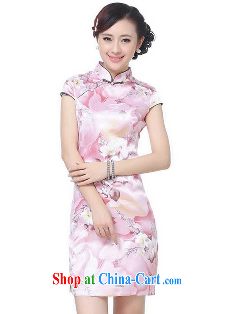 Summer 2015 new stylish new damask is a tight, for cultivating short-sleeved fresh Peony stamp cheongsam J 5135 pink stamp 175/2 XL pictures, price, brand platters! Elections are good character, the national distribution, so why buy now enjoy more preferential! Health