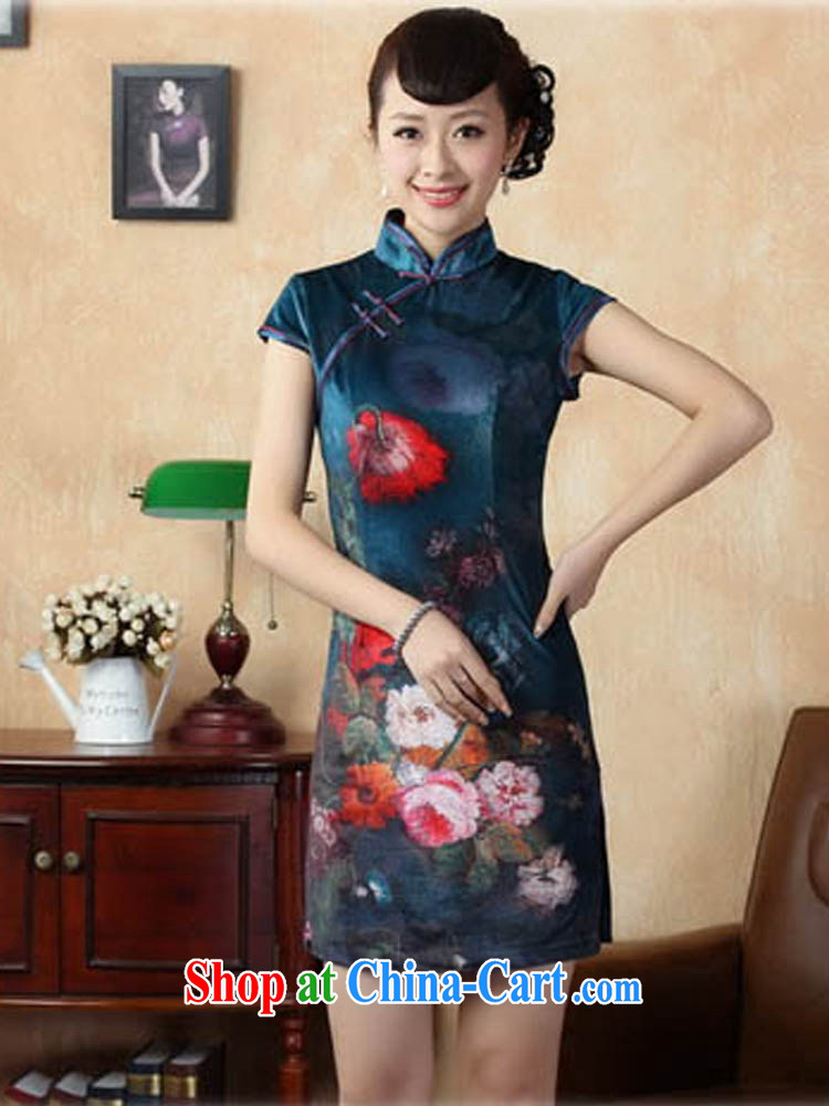 Ko Yo vines into colorful 2014 summer new retro short-sleeved improved stylish classic Silk Cheongsam dress Chinese Dress ethnic wind short cheongsam dress TD 0011 5 color 165/L pictures, price, brand platters! Elections are good character, the national distribution, so why buy now enjoy more preferential! Health