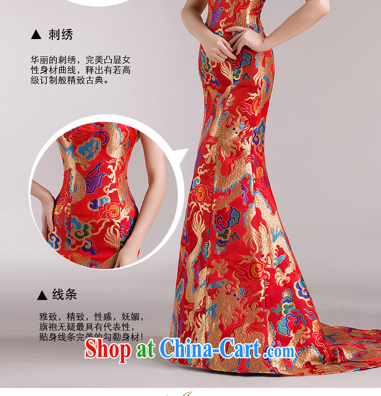 There is embroidery bridal Fan Bing Bing dragon robe Chinese wedding dress skirt stylish long bridal dresses the annual model show performances QP serving 307 red made final pictures, price, brand platters! Elections are good character, the national distribution, so why buy now enjoy more preferential! Health