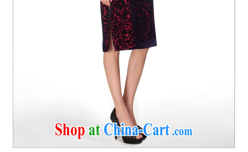 Wood is a qipao 2015 spring new true velvet dress beauty improved cheongsam dress mother Summer Load 11,543 16 deep purple XXXXL pictures, price, brand platters! Elections are good character, the national distribution, so why buy now enjoy more preferential! Health