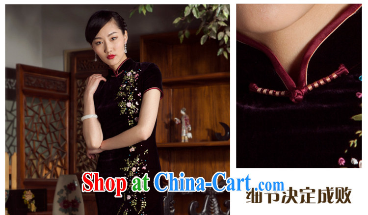 Huan Zhu Ge Ge 2014 spring and summer new Chinese splendid silk embroidered sauna silk long cheongsam dress girls purple sauce 7 XL pictures, price, brand platters! Elections are good character, the national distribution, so why buy now enjoy more preferential! Health