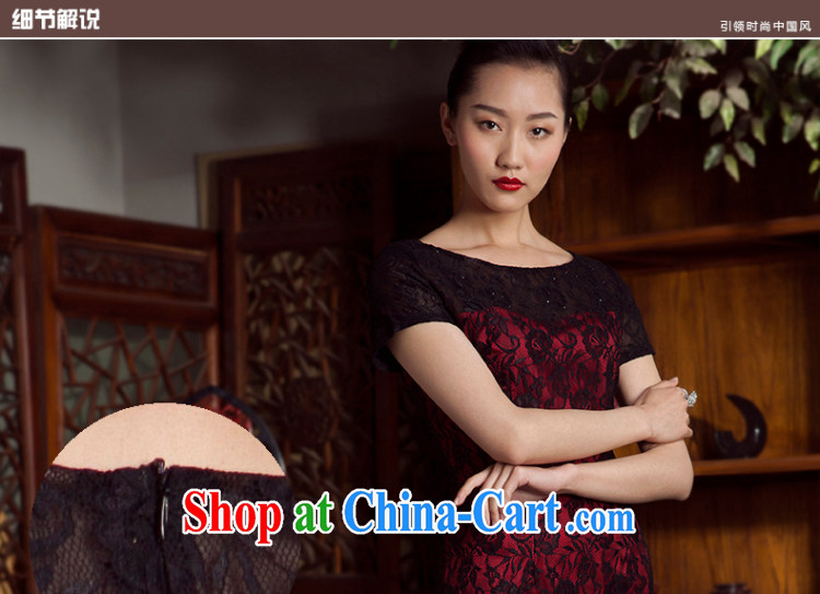 Huan Zhu Ge Ge 2014 spring and summer new stylish lace Chinese skirts dresses sauna Silk Cheongsam female Red 5 XL pictures, price, brand platters! Elections are good character, the national distribution, so why buy now enjoy more preferential! Health