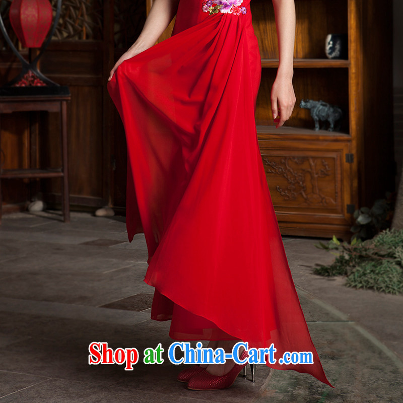 Huan Zhu Ge Ge 2014 spring and summer new only flowers, upscale embroidered ribbons sauna silk wedding dresses the dresses red 2 XL, giggling, shopping on the Internet