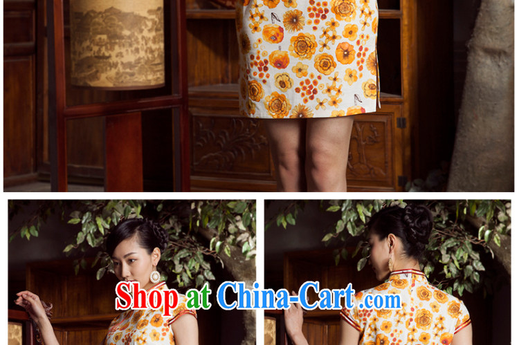 Princess spring and summer new spend, bilateral pure cotton, the edge Chinese qipao dress female yellow 3XL pictures, price, brand platters! Elections are good character, the national distribution, so why buy now enjoy more preferential! Health