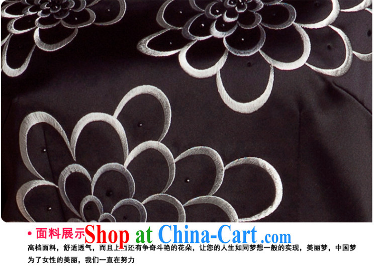 Huan Zhu Ge Ge 2014 spring and summer new ink the flower, upscale hot drill with round collar cheongsam dress dresses female black 6 XL pictures, price, brand platters! Elections are good character, the national distribution, so why buy now enjoy more preferential! Health