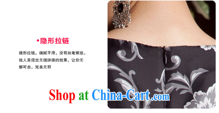 Huan Zhu Ge Ge 2014 spring and summer new ink the flower, upscale hot drill with round collar cheongsam dress dresses female black 4 XL pictures, price, brand platters! Elections are good character, the national distribution, so why buy now enjoy more preferential! Health