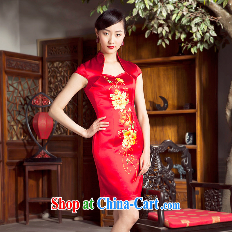Huan Zhu Ge Ge 2014 spring and summer New Nigeria on the Korean population standard embroidered wedding wedding dresses cheongsam dress female Red 3 XL, giggling, and shopping on the Internet