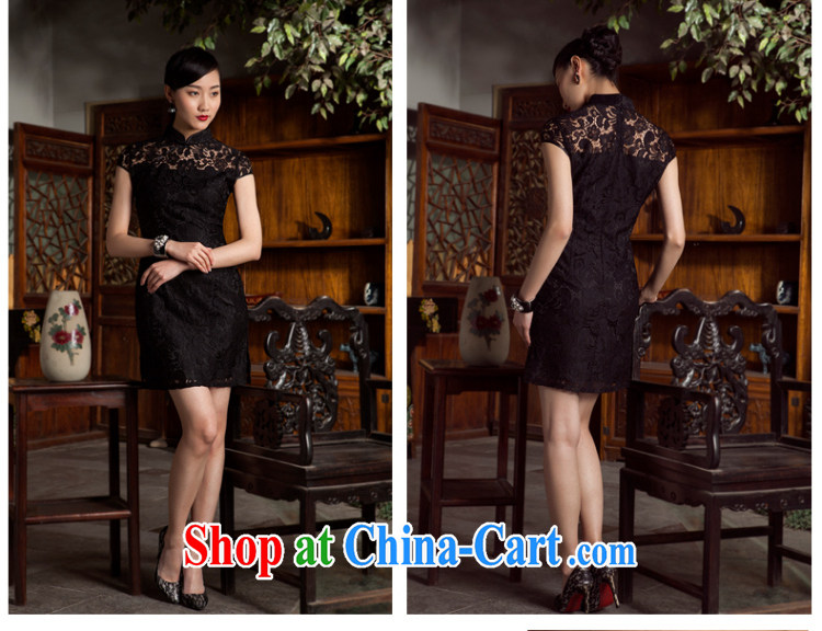 Princess spring and summer new improved sexy lace short cheongsam dresses black 4XL pictures, price, brand platters! Elections are good character, the national distribution, so why buy now enjoy more preferential! Health