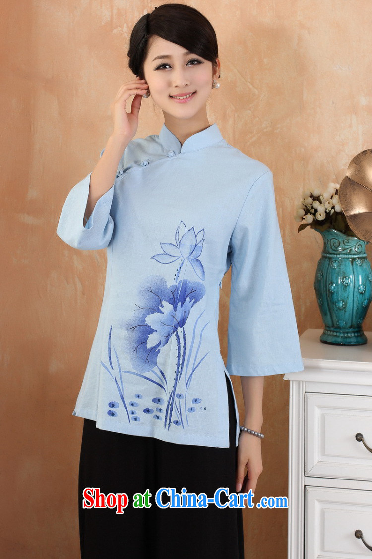 Again, Ms. Jing Tang Women's clothes summer T-shirt, cotton for the hand-painted Chinese Han-female improvement cuff in 2379 - 2 white 3XL (150 - 160 ) jack pictures, price, brand platters! Elections are good character, the national distribution, so why buy now enjoy more preferential! Health