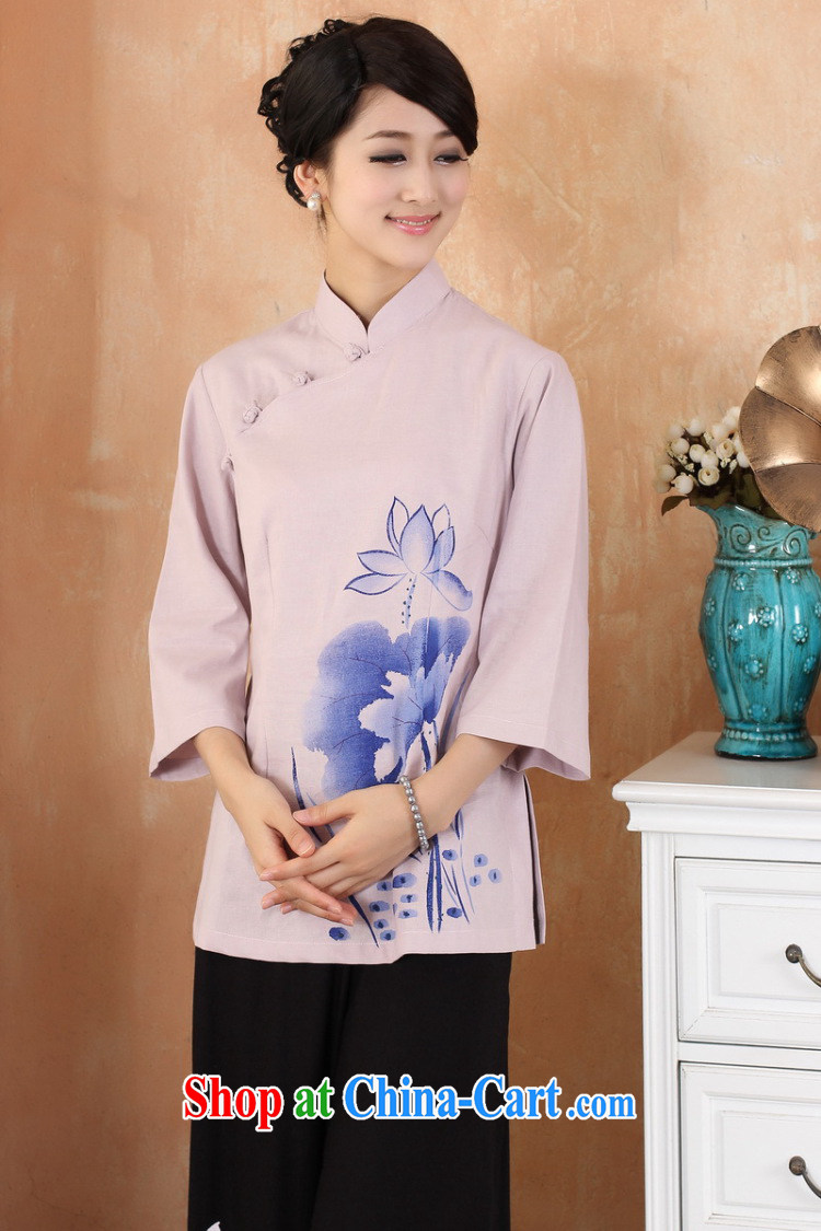 Again, Ms. Jing Tang Women's clothes summer T-shirt, cotton for the hand-painted Chinese Han-female improvement cuff in 2379 - 2 white 3XL (150 - 160 ) jack pictures, price, brand platters! Elections are good character, the national distribution, so why buy now enjoy more preferential! Health