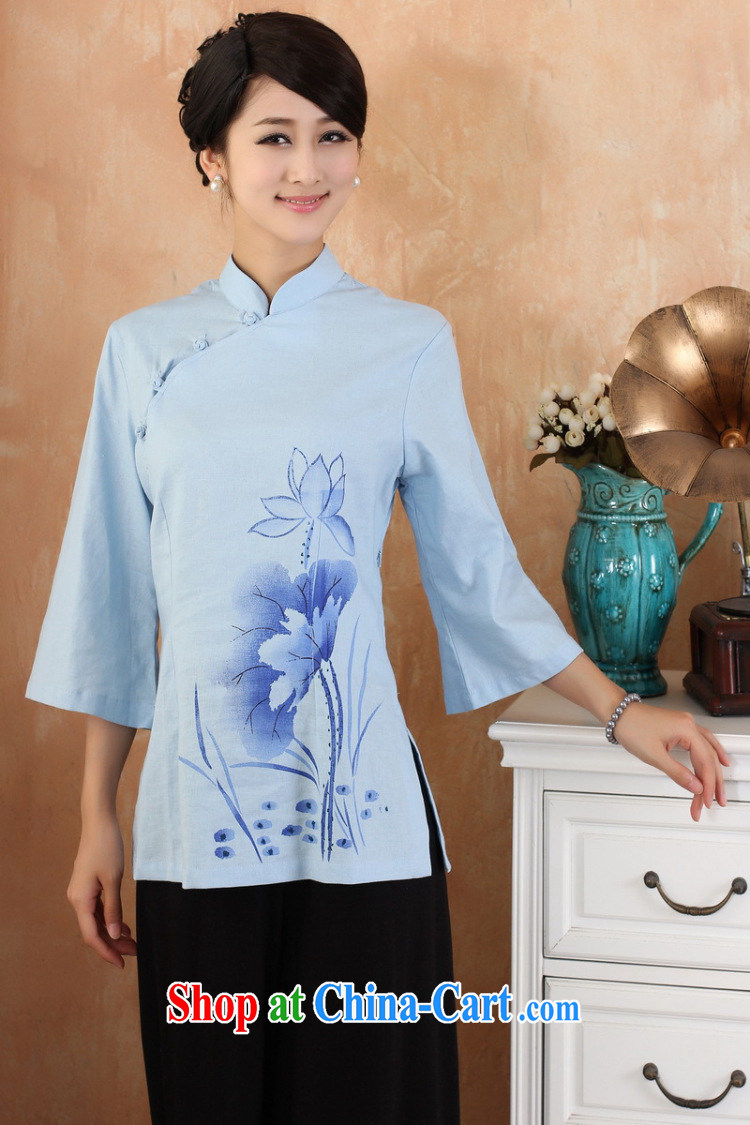 Floor is still building 2014 new summer maximum code Chinese female, for Chinese wind cotton Ma hand-painted breathable cool cuff in Chinese qipao T-shirt - 3 purple 3 XL pictures, price, brand platters! Elections are good character, the national distribution, so why buy now enjoy more preferential! Health