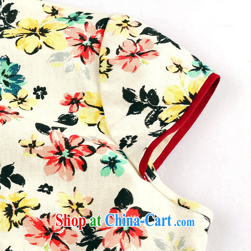 The proverbial hero once and for all -- Summer Youth, qipao improved stylish summer new linen short-sleeve cotton the retro cheongsam dress red L, fatally jealous once and for all, and, shopping on the Internet
